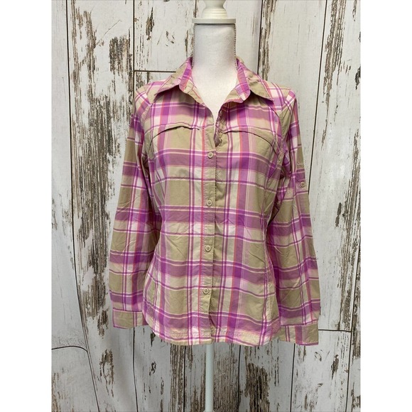 Columbia Tops - Women's Pink Plaid Columbia Button Up Shirt Size Medium